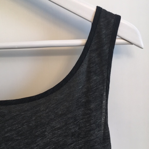 Dark heather Helmet Helmut Lang back cowl tee. - Picture 2 of 4